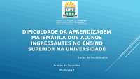 projeto de pesquisa sobre a dificuldade da aprendizagem matemática