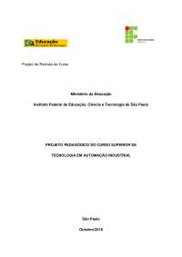 Projeto pedagogico curso de tecnologia em automação industrial