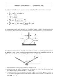 Ejercicos  de fluidos de examenes