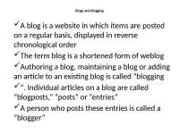 blogs and blogging information for computer science students