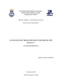 Análise do filme “Hellen Keller e o Milagre de Anne Sullivan”