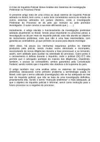 Resenha artigo A Crise do Inquérito Policial, de Aury Lopes Jr