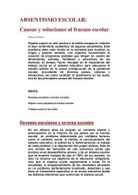 ABSENTISMO ESCOLAR CAUSAS Y CONSECUENCIAS