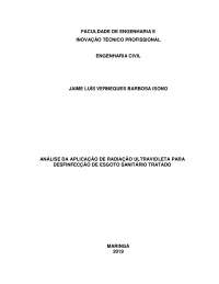 Analise da aplicação da radiação ultravioleta para desinfecção de efluentes sanitários tratados