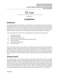 EU Law Institutions