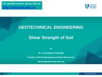 GEOTECHNICAL ENGINEERING Shear Strength of Soil - Docsity