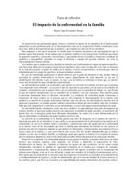 EL IMPACTO DE LA ENFERMEDAD EN LA FAMILIA
