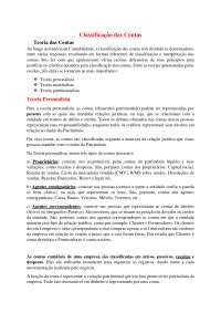 CLASSIFICAÇÃO DAS CONTAS