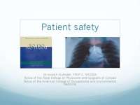 Patient safety, describe safety in hospitals