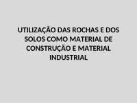 Utilização das Rochas