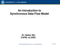 An Introduction to Synchronous Data Flow Model - Docsity