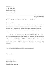 Permission Letter For Exemption Leaving Campus Docsity