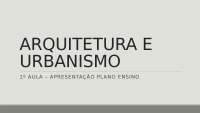 Introdução à Arquitetura e Urbanismo: Plano de Ensino