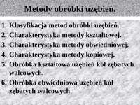 Metody obróbki uzębień