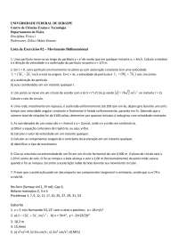 Lista de exercícios movimento bidimensional