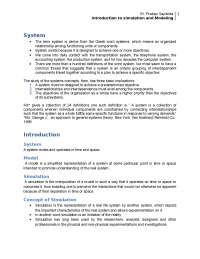 Introduction to Simulation and Modeling: Understanding Systems and Their Representation