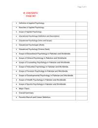 Psychological applied