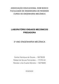 RELATÓRIO FRESADORA MECÂNICA