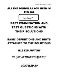 Physics 103 waves and optics - Docsity
