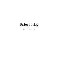 Dzieci ulicy i bezdomność