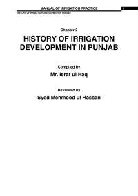 History of Irrigation
