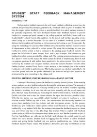 Student Staff Feedback Management System: An Overview
