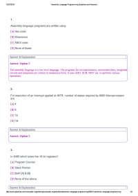 Assembly Language Programming Questions and Answers