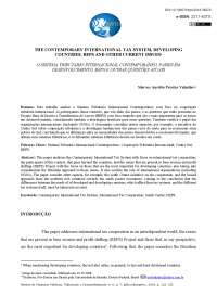 THE CONTEMPORARY INTERNATIONAL TAX SYSTEM, DEVELOPING COUNTRIES, BEPS ...