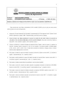 Manual Básico de Estatística em Calculadoras Científicas: Aplicações na Agricultura