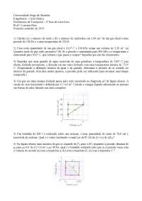 Lista de Exercícios de Fenômenos de Transporte em Gases Ideais