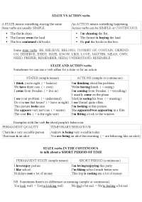 State vs action verbs - Docsity
