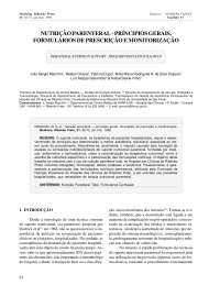 Princípios Gerais de Nutrição Parenteral: Indicações, Formulações e Monitorização