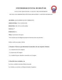 Cuestionario de Repaso: Vulcanología