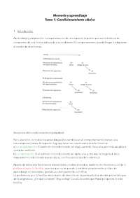 Memoria y Aprendizaje apuntes del tema 2 de aprendizaje - Docsity