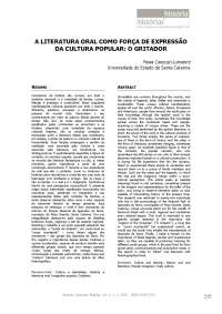A literatura oral como força de expressão da cultura popular: o gritador