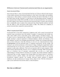 Unstructured and semi structured data