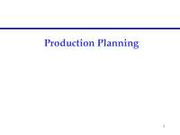 Production Planning Introduction - Docsity