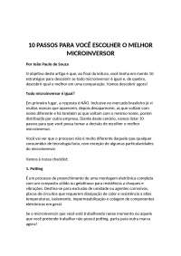 10 Passos para Escolher o Melhor Microinversor