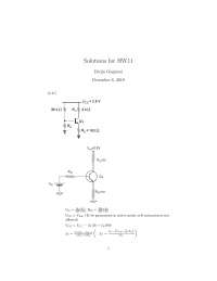 Solutions for HW11: Analysis of Electronic Circuits