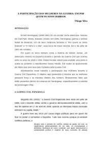 A PARTICIPAÇÃO DAS MULHERES NA GUERRA: EM POR QUEM OS SINOS DOBRAM.
