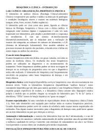 BIOQUÍMICA CLÍNICA – INTRODUÇÃO