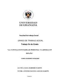 Conciliación de la vida familiar y laboral: análisis de la situación actual en España