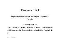 Esercizi capitoli 4/5 econometria Stock Watson