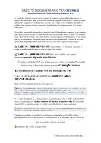 Crédito documentario transferible y mensaje SWIFT