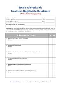 Escala valorativa de trastorno negativista desafiante
