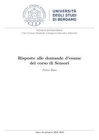 Risposte alle domande d'esame del corso di Sensori