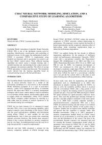 CMAC Neural Network Modeling