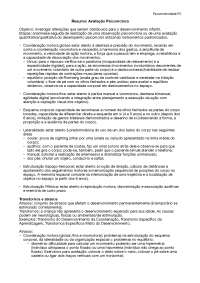 Resumo: avaliação psicomotora