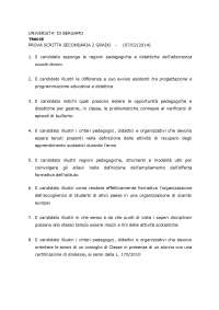 Tracce Prova Scritta Per Scuola Secondaria 2 Grado 2014 Bergamo Docsity