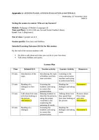 Esempio Lesson plan